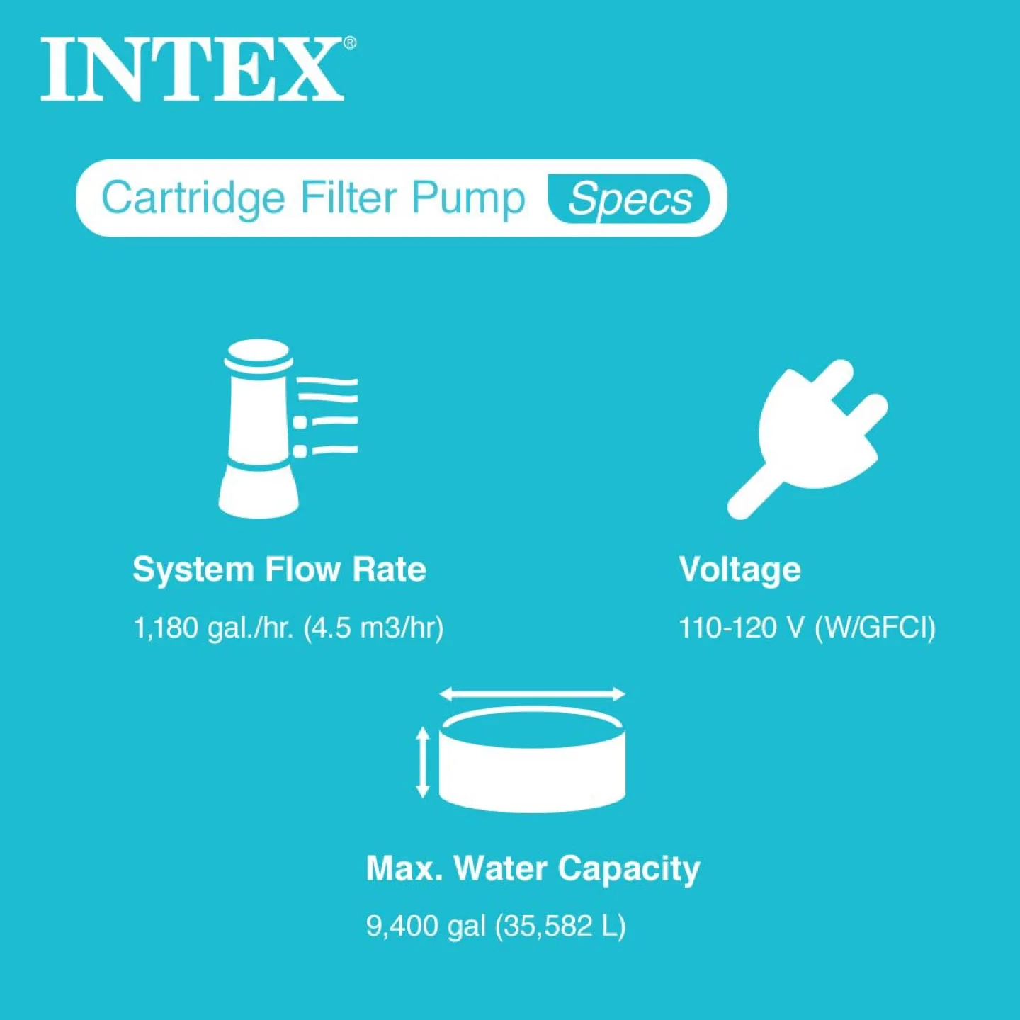 Intex Krystal Clear Cartridge Filter Pump for Above Ground Pools image indicator(3)