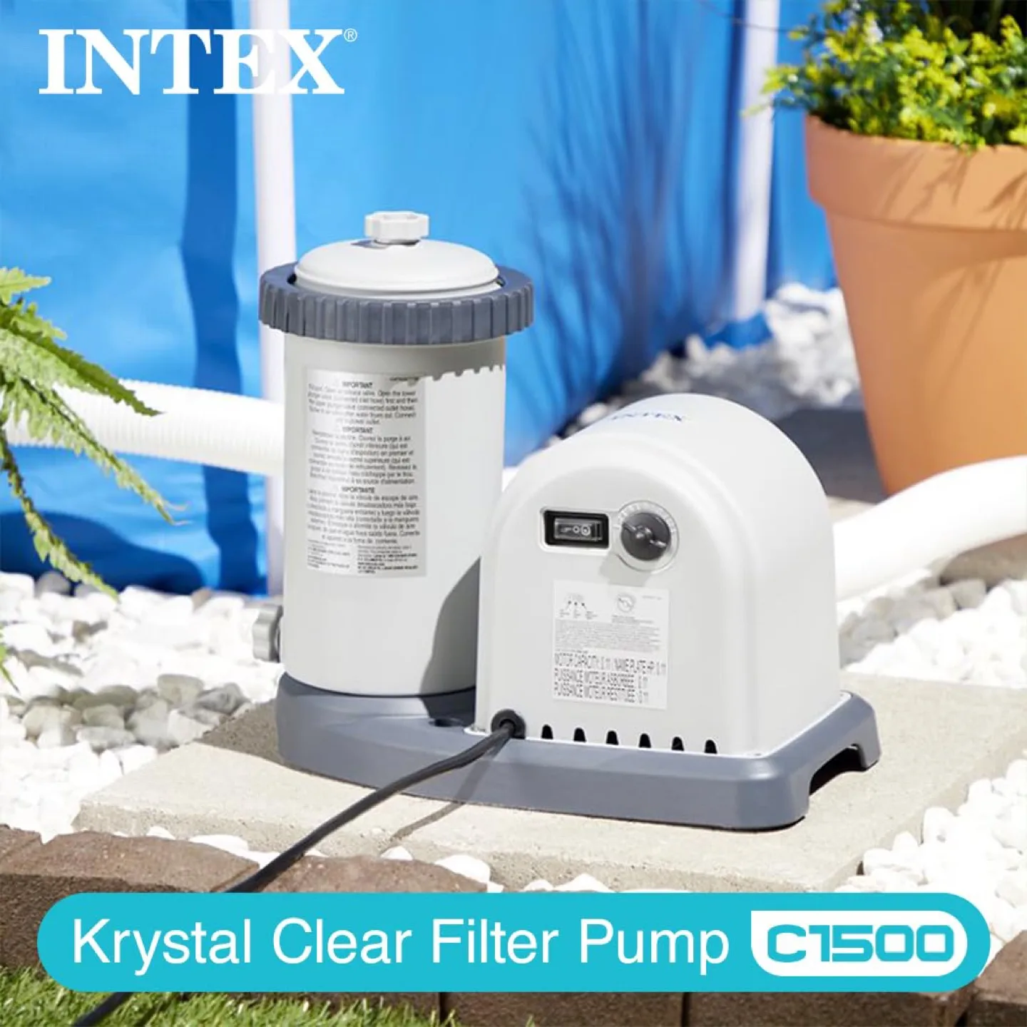 Intex Krystal Clear Cartridge Filter Pump for Above Ground Pools image indicator(6)