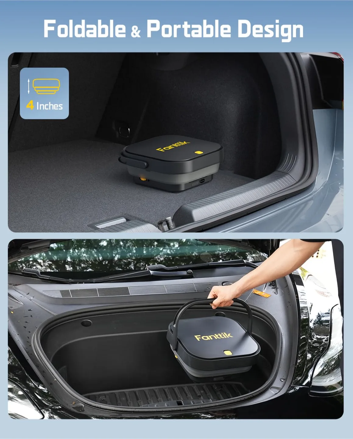 Fanttik NB8 Fold Cordless Electric Pressure Washer w/3.2Gal Tank image indicator(2)