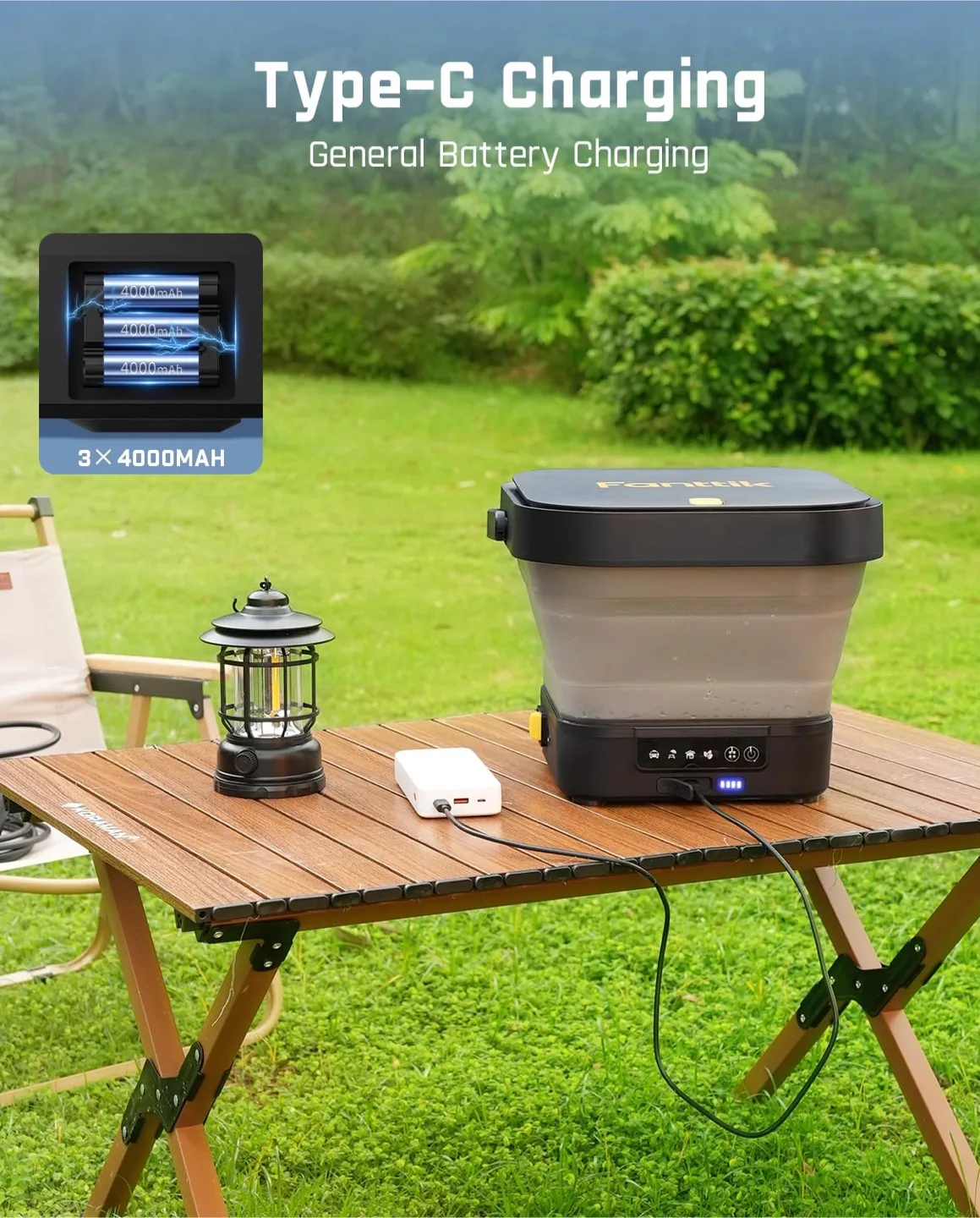 Fanttik NB8 Fold Cordless Electric Pressure Washer w/3.2Gal Tank image indicator(4)