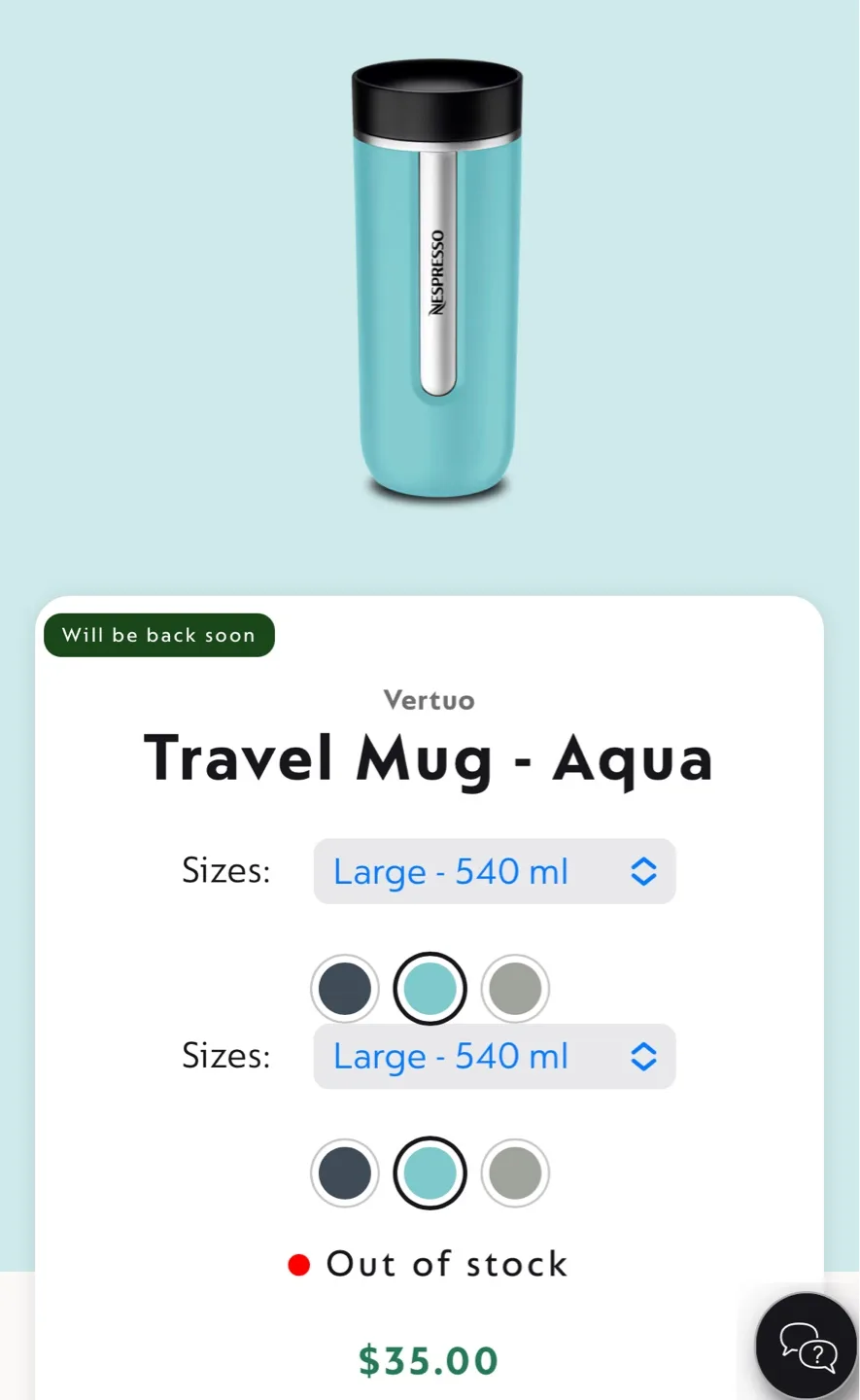 Nespresso Travel Mug — Aqua, Large image indicator(6)