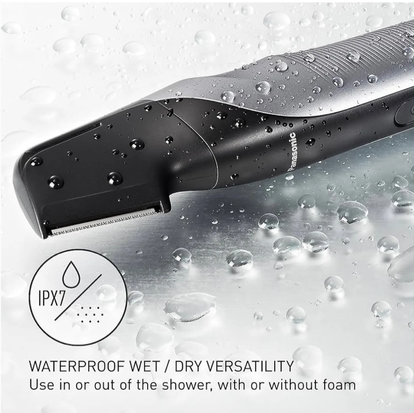 Panasonic Slim Line Body Groomer w Two Attachments, Silver image indicator(4)