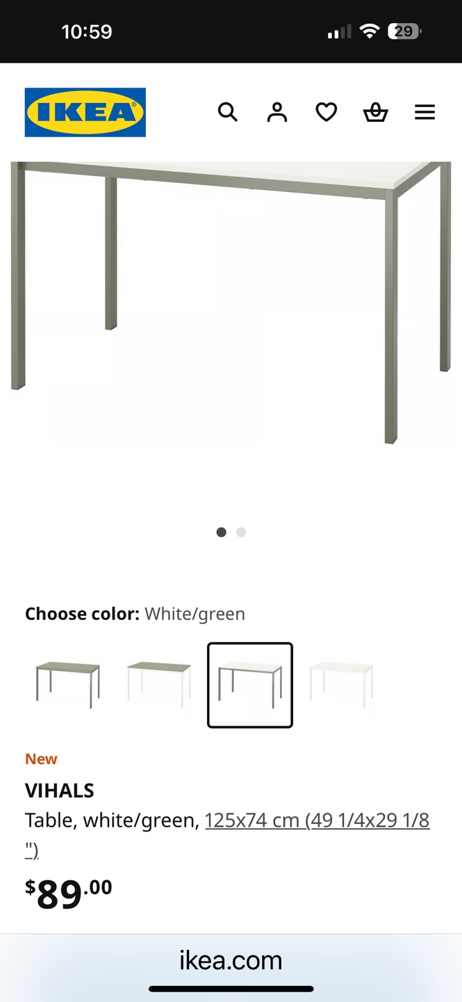 IKEA VIHALS Table, White, 125x74 cm - photo 5