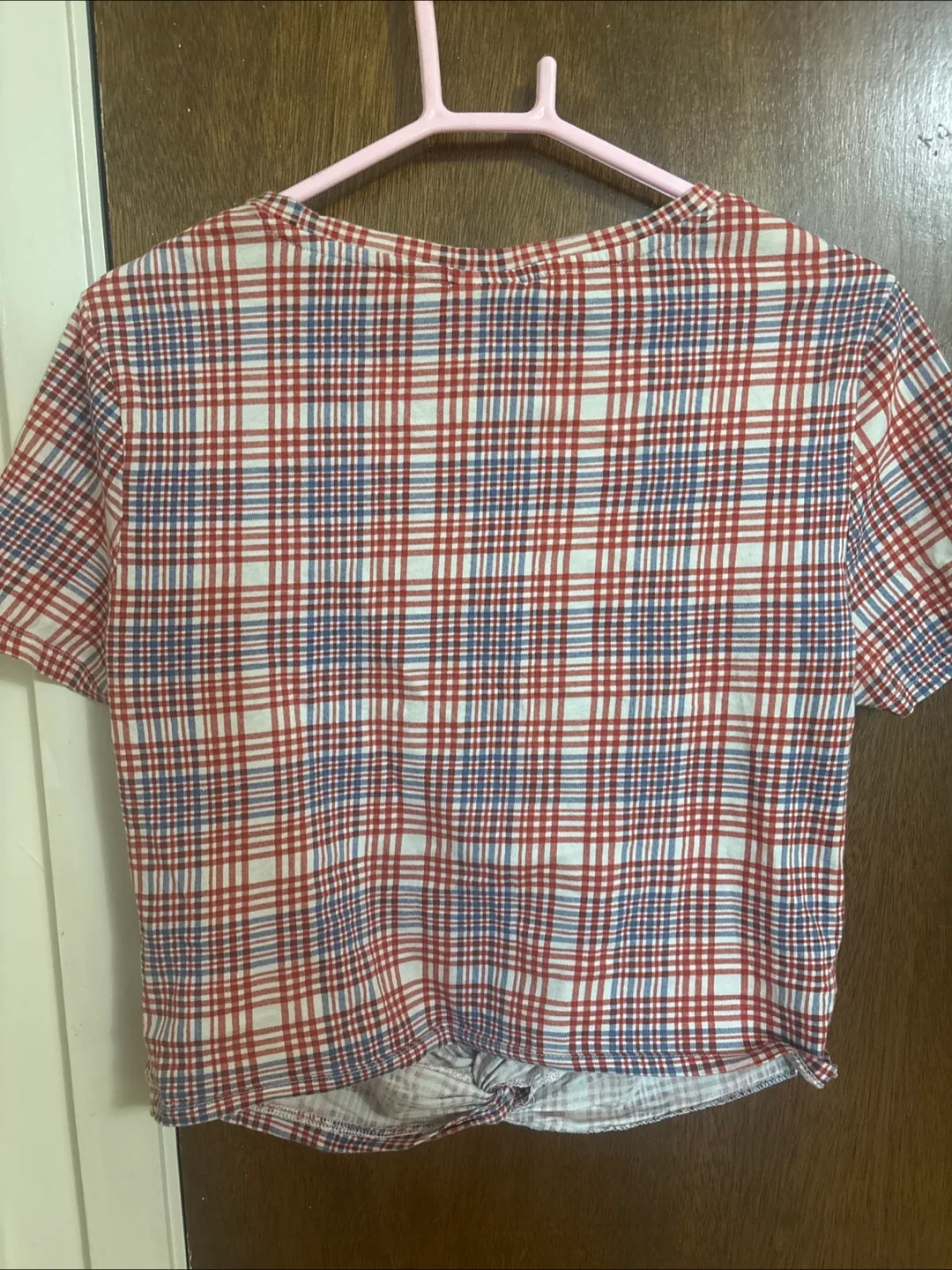 Plaid Tie-Front  crop top image indicator(2)