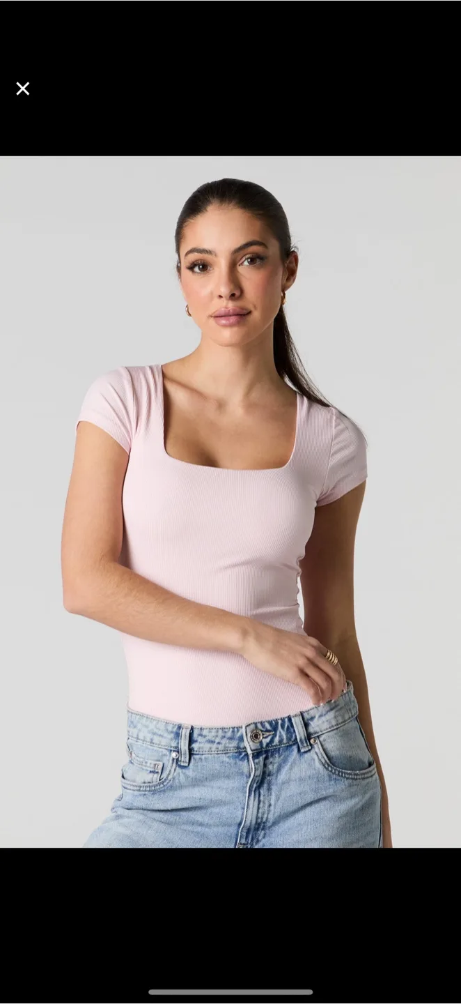 Urban Planet Ribbed Square Neck Bodysuit thumbnail