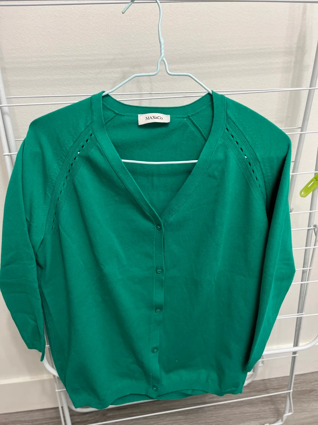 MAX&Co. Green Cardigan Size S image indicator(2)
