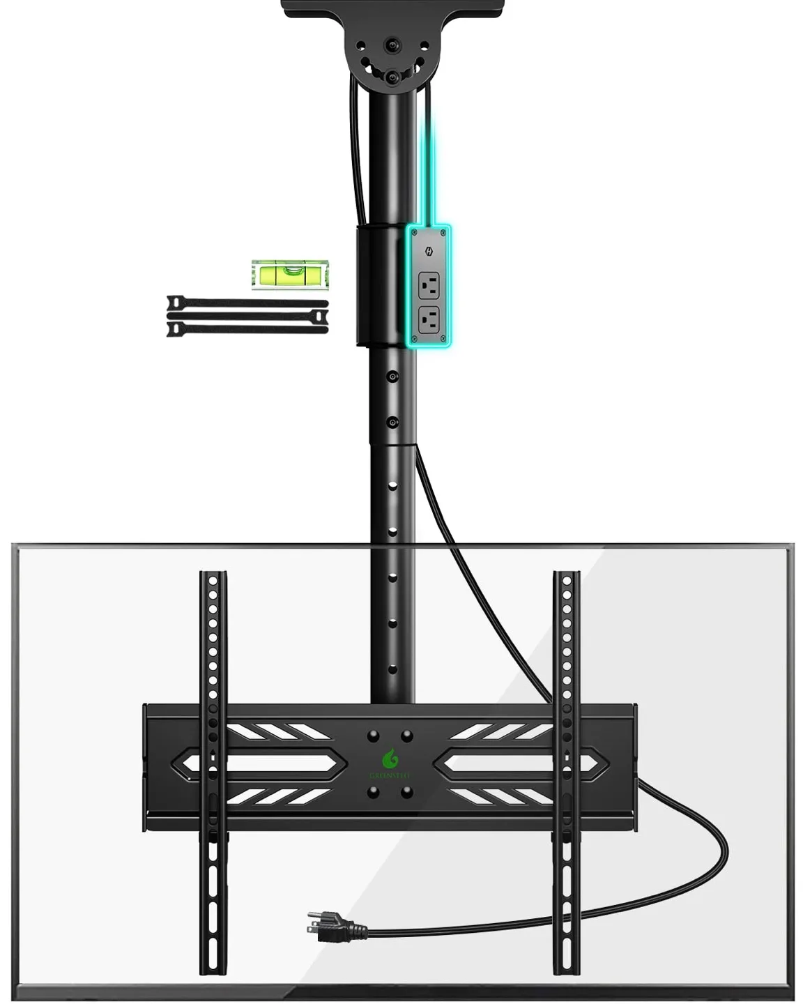 Greenstell Ceiling TV Mount with Power Outlet thumbnail