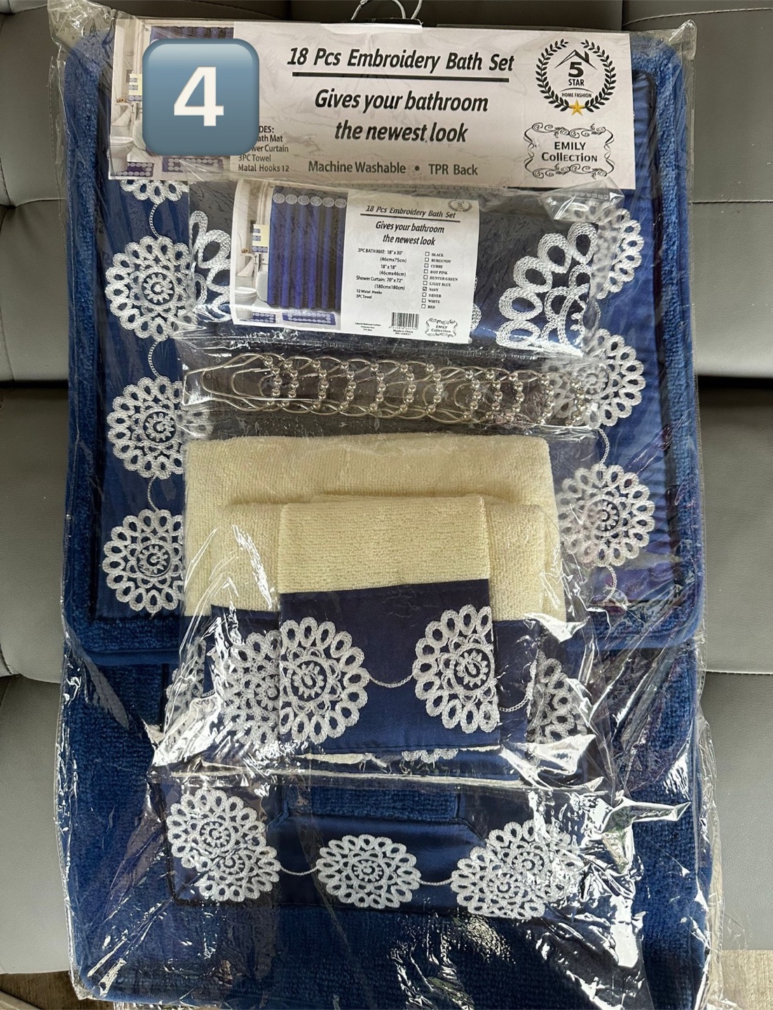New 18 Pcs Embroidery Bath Set - photo 4