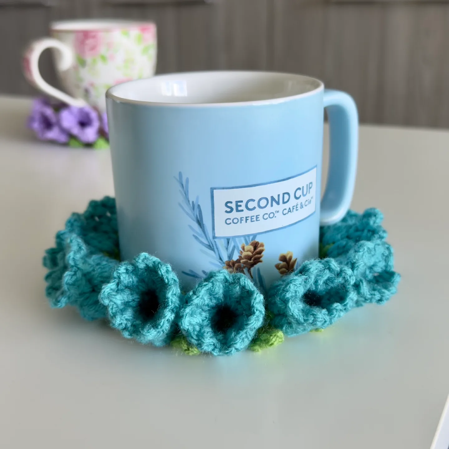 Handmade Crocheted Flower Coaster Set image indicator(5)