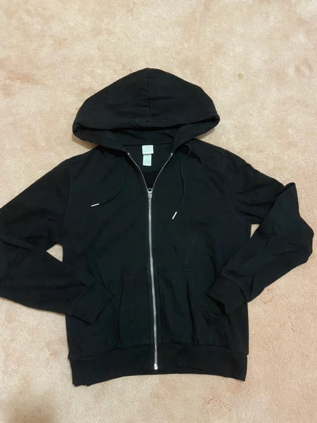 H&M Basics Black Zip-Up Hoodie - Size M thumbnail