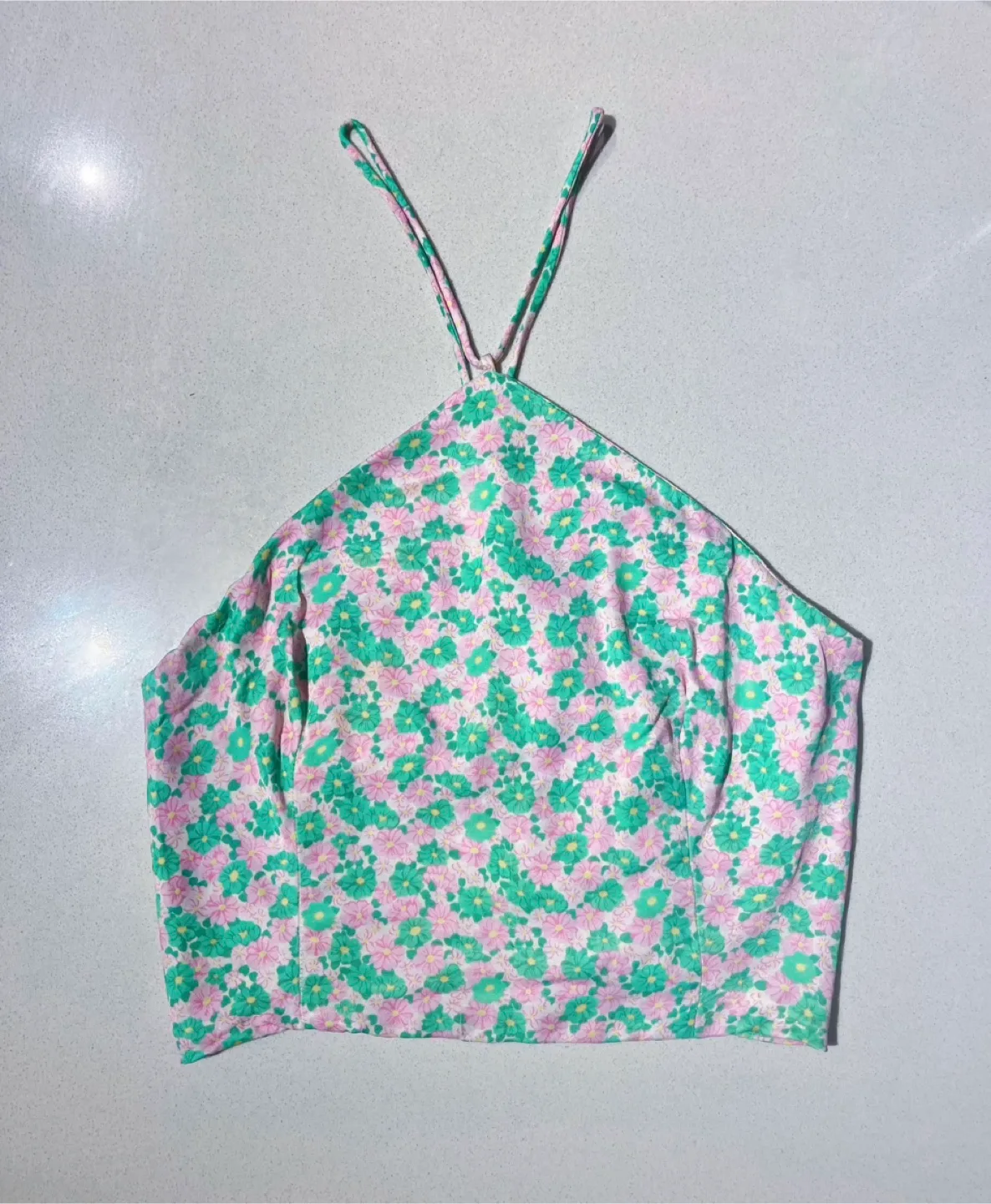 Zara Floral Print Crop Top - Size S thumbnail
