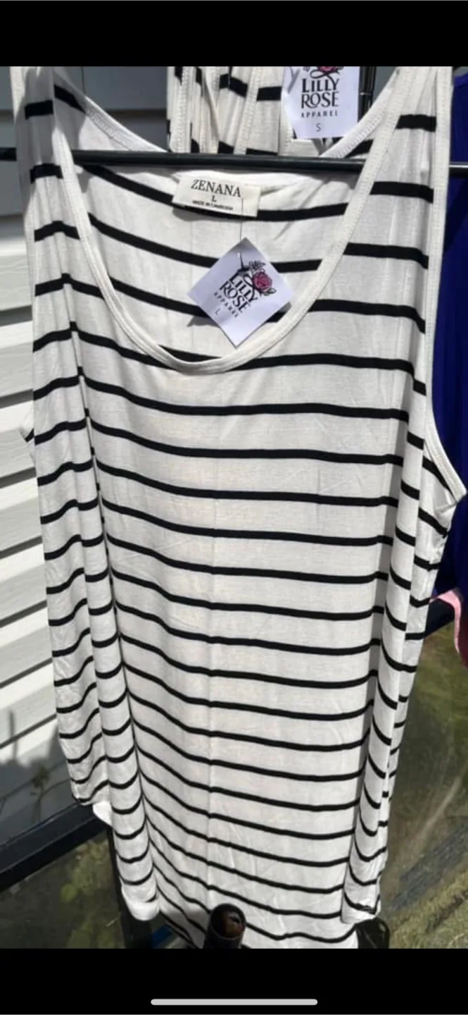Zenana Striped Tank Top - Size L thumbnail