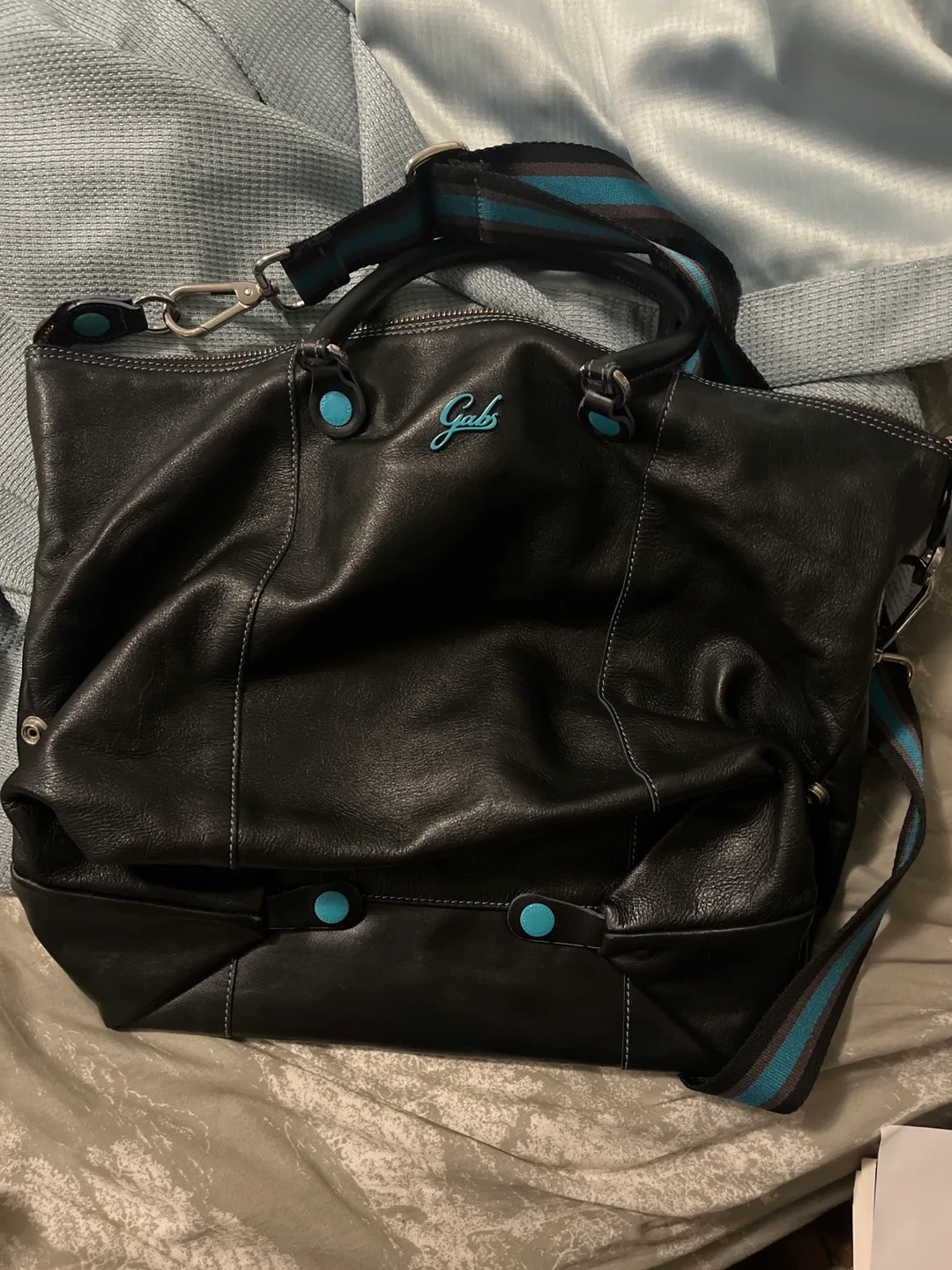 Gabs Black Leather Tote Bag thumbnail