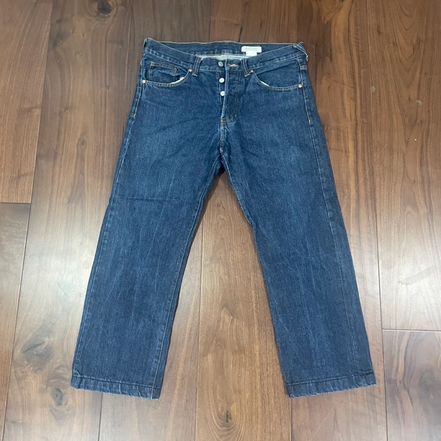 Vintage Dark Wash Straight Leg Jeans - 33W/32L thumbnail