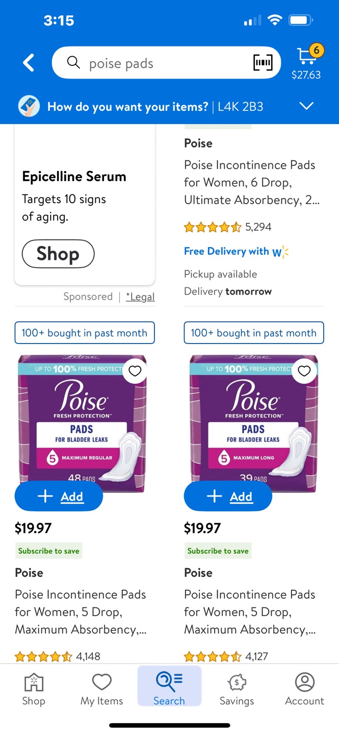 Poise Pads for Bladder Leaks, 39 Count - photo 2