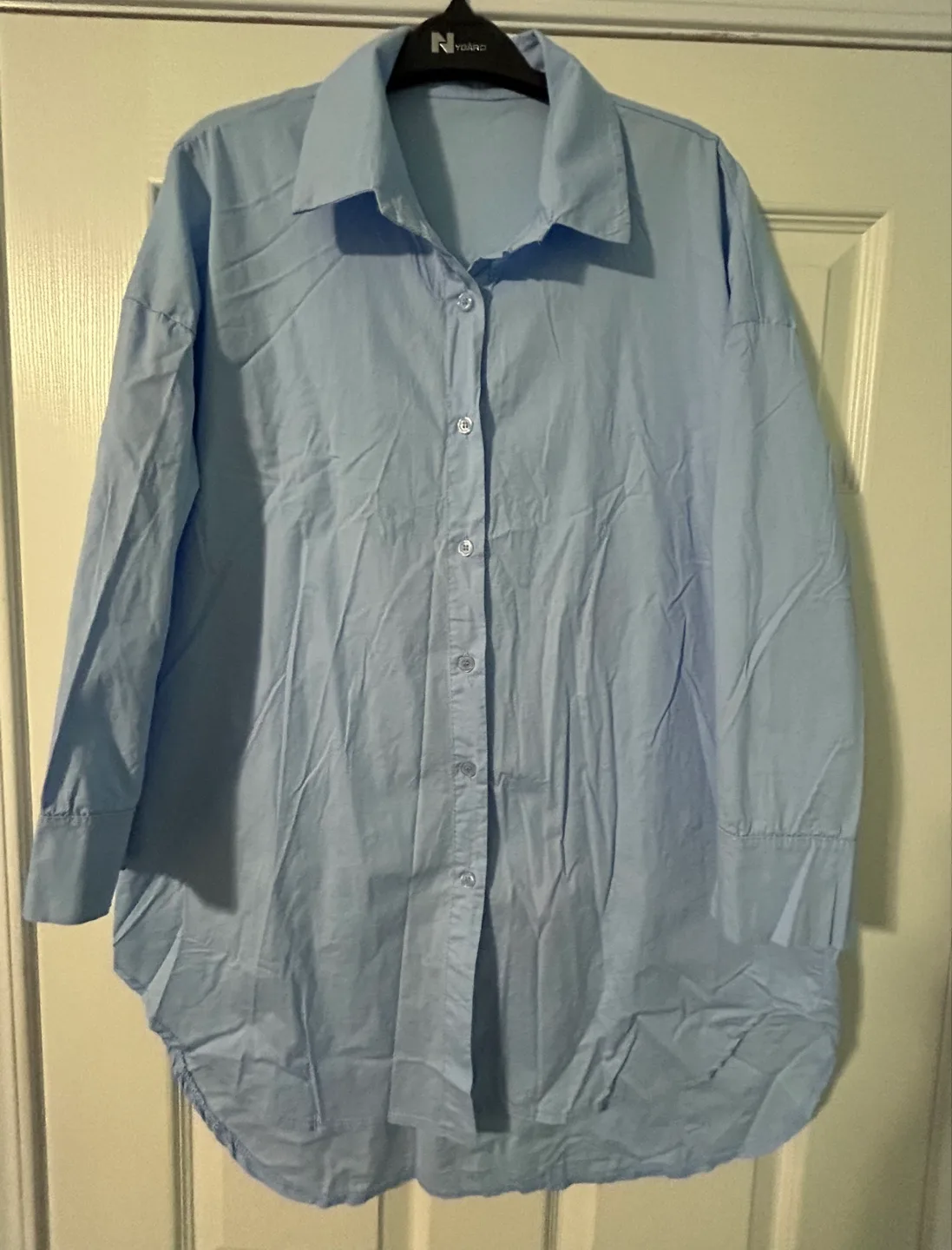 New Ladies Button-Up cotton shirt -L/XL thumbnail