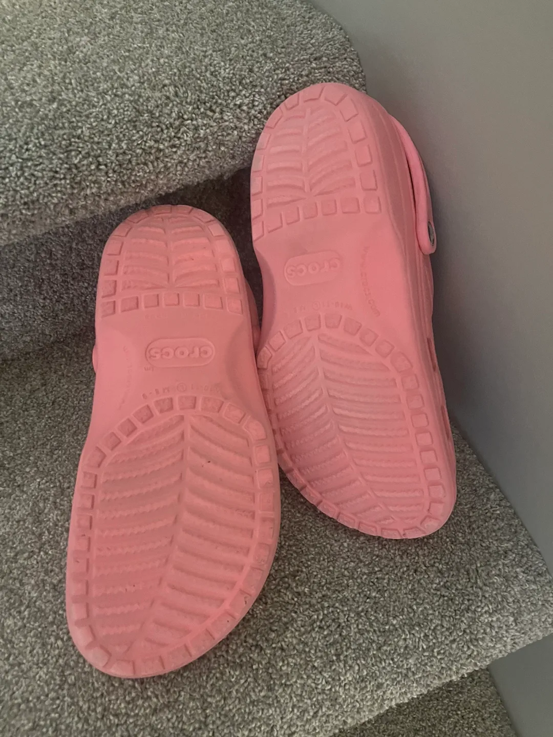 REDUCED AGAIN - Pink CROCS with Charms -  F 10-11 image indicator(4)