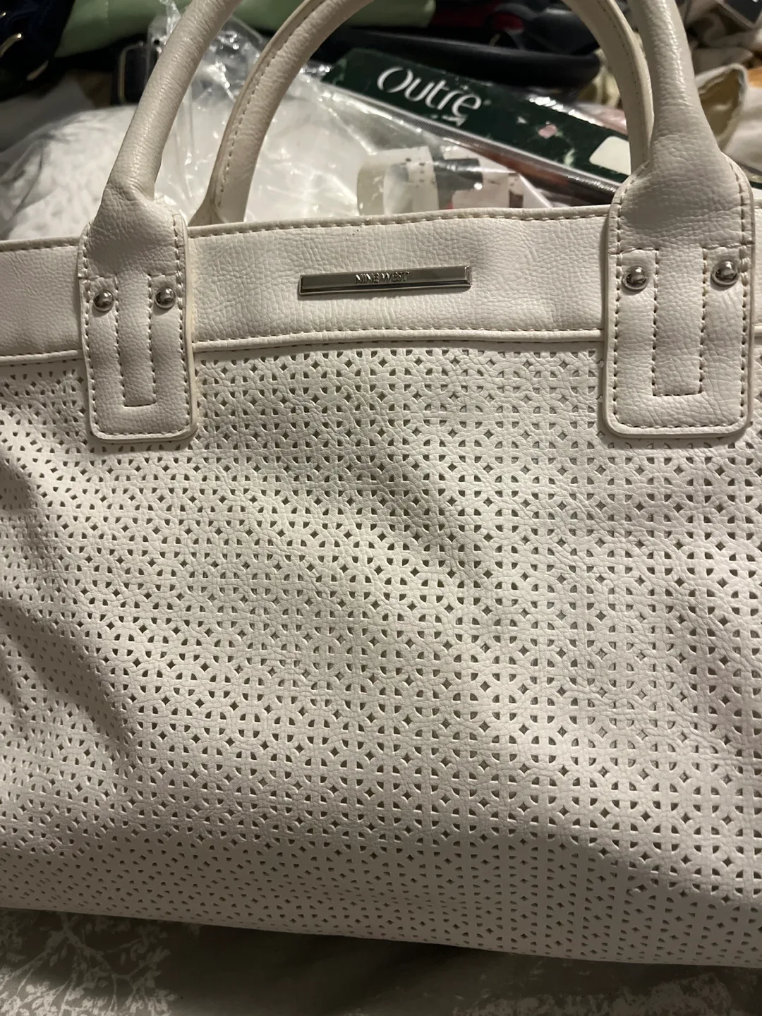 Nine West White Satchel Bag thumbnail