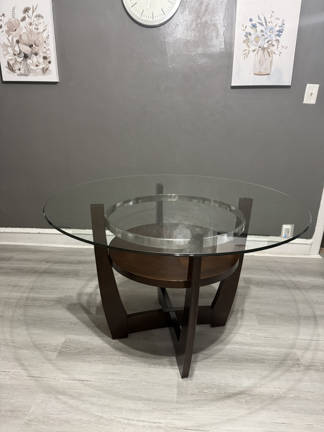 Glass Top Round Dining Table