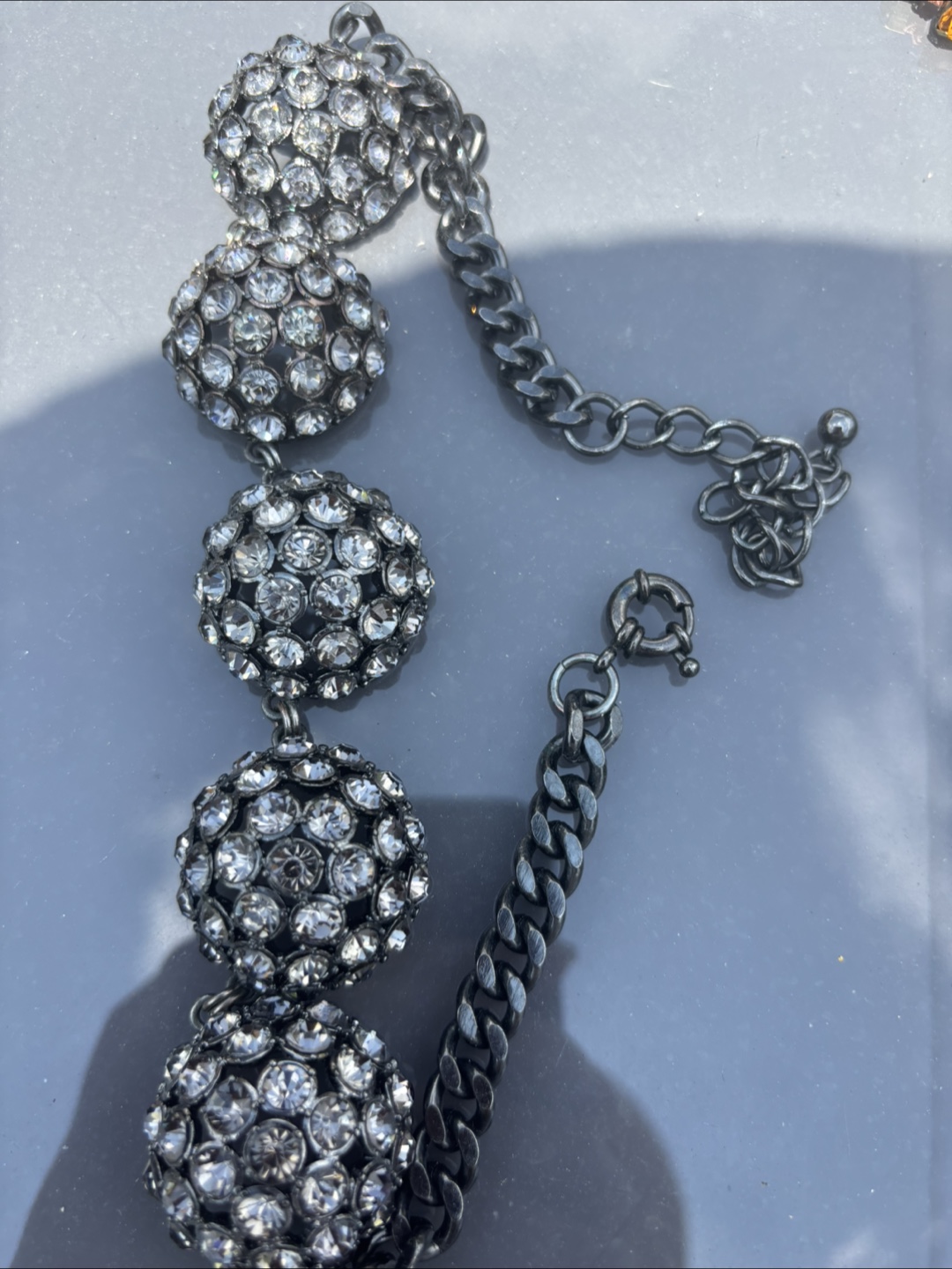 Holiday Rhinestone Ball Chain Necklace - photo 2