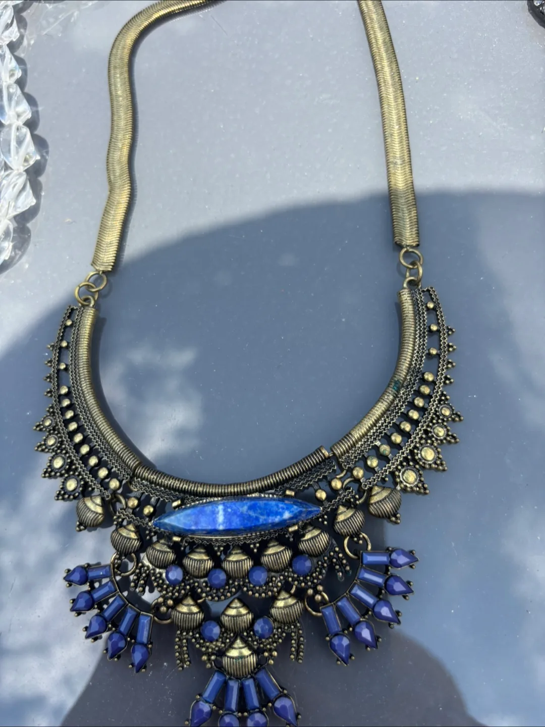 Blue Stone Statement Necklace thumbnail