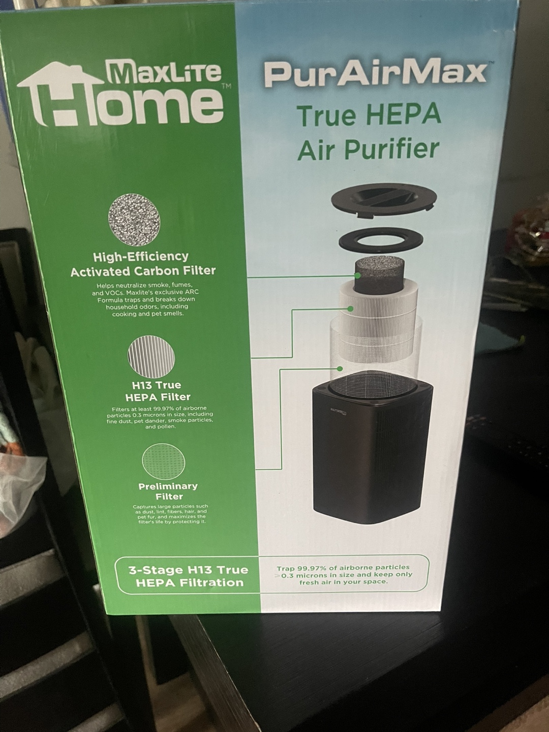 MaxLite Home PurAirMax True HEPA Air Purifier