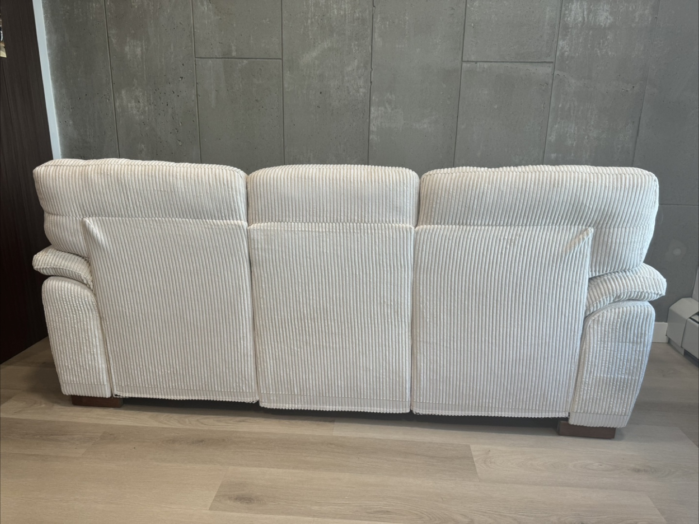 Corduroy Cream Sofa - 3 Seater - photo 3