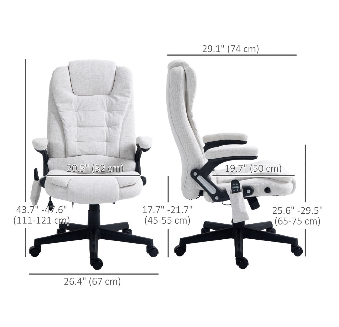 Cream Office Chair with Massage Function - photo 5