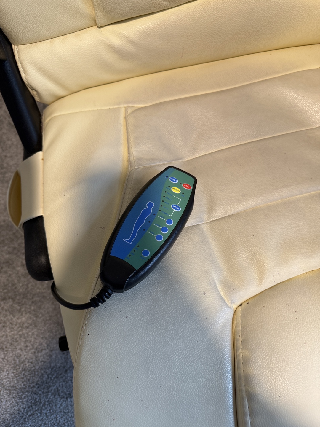Cream Office Chair with Massage Function - photo 3