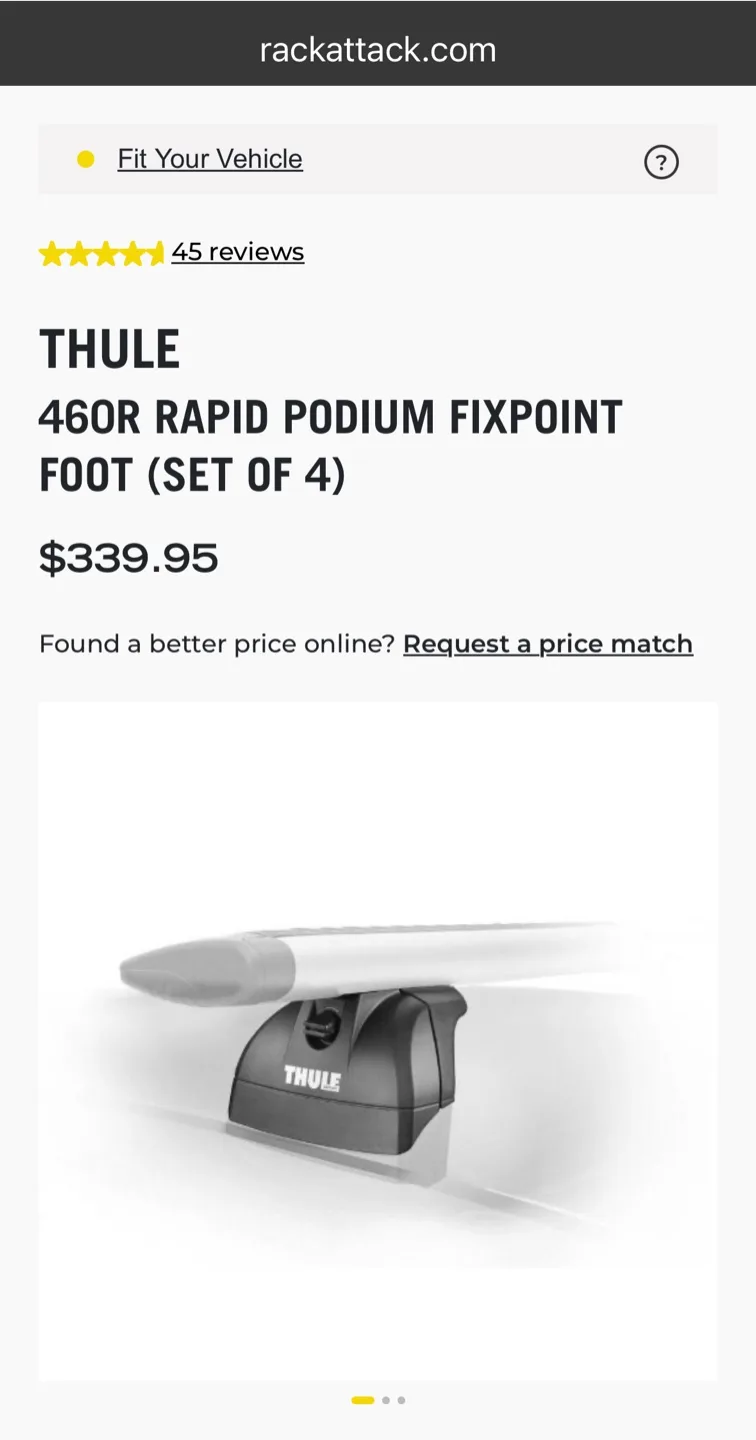 Thule 460R Rapid Podium Fixpoint Foot (Set of 4) image indicator(3)