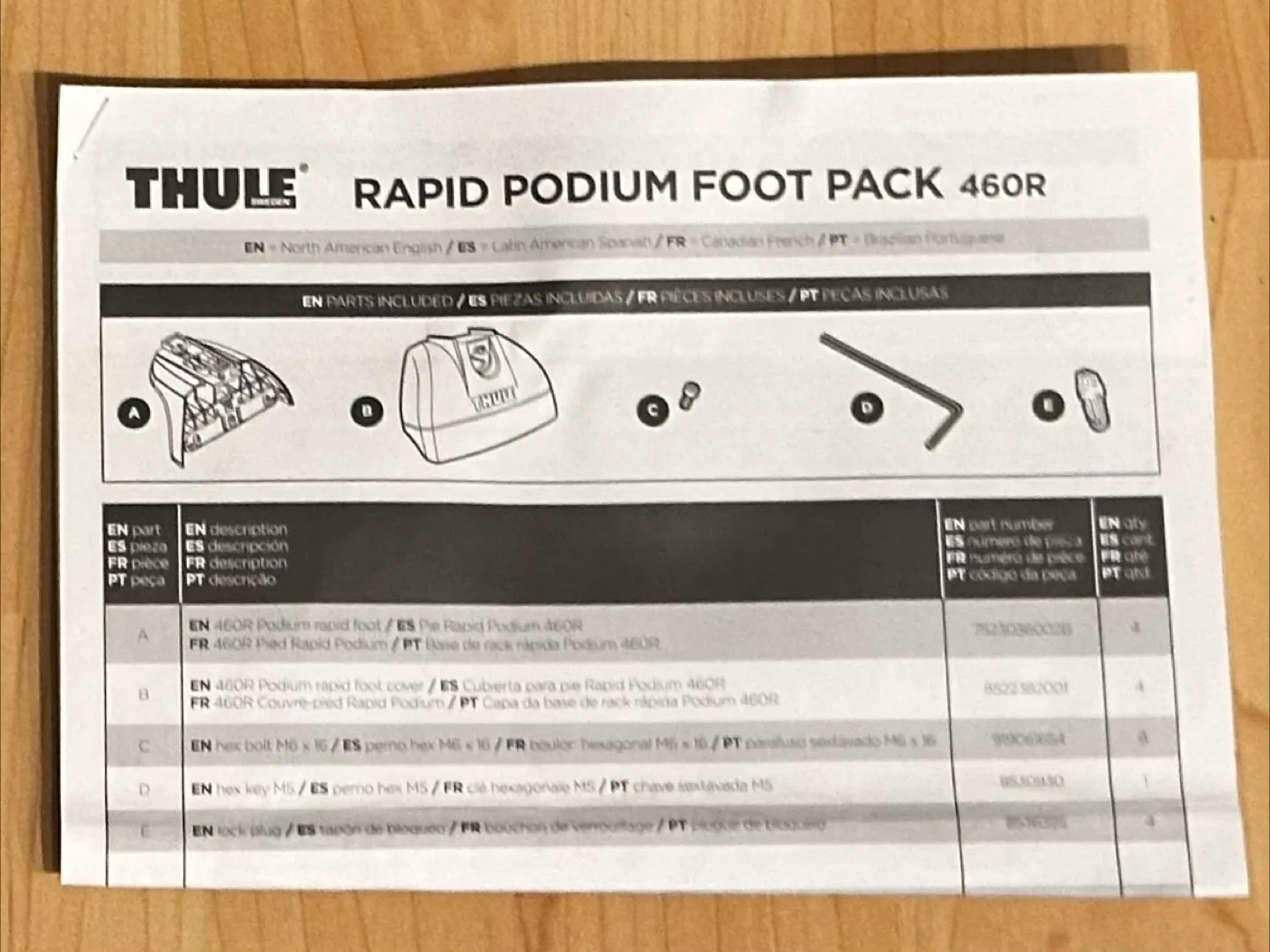 Thule 460R Rapid Podium Fixpoint Foot (Set of 4) image indicator(2)