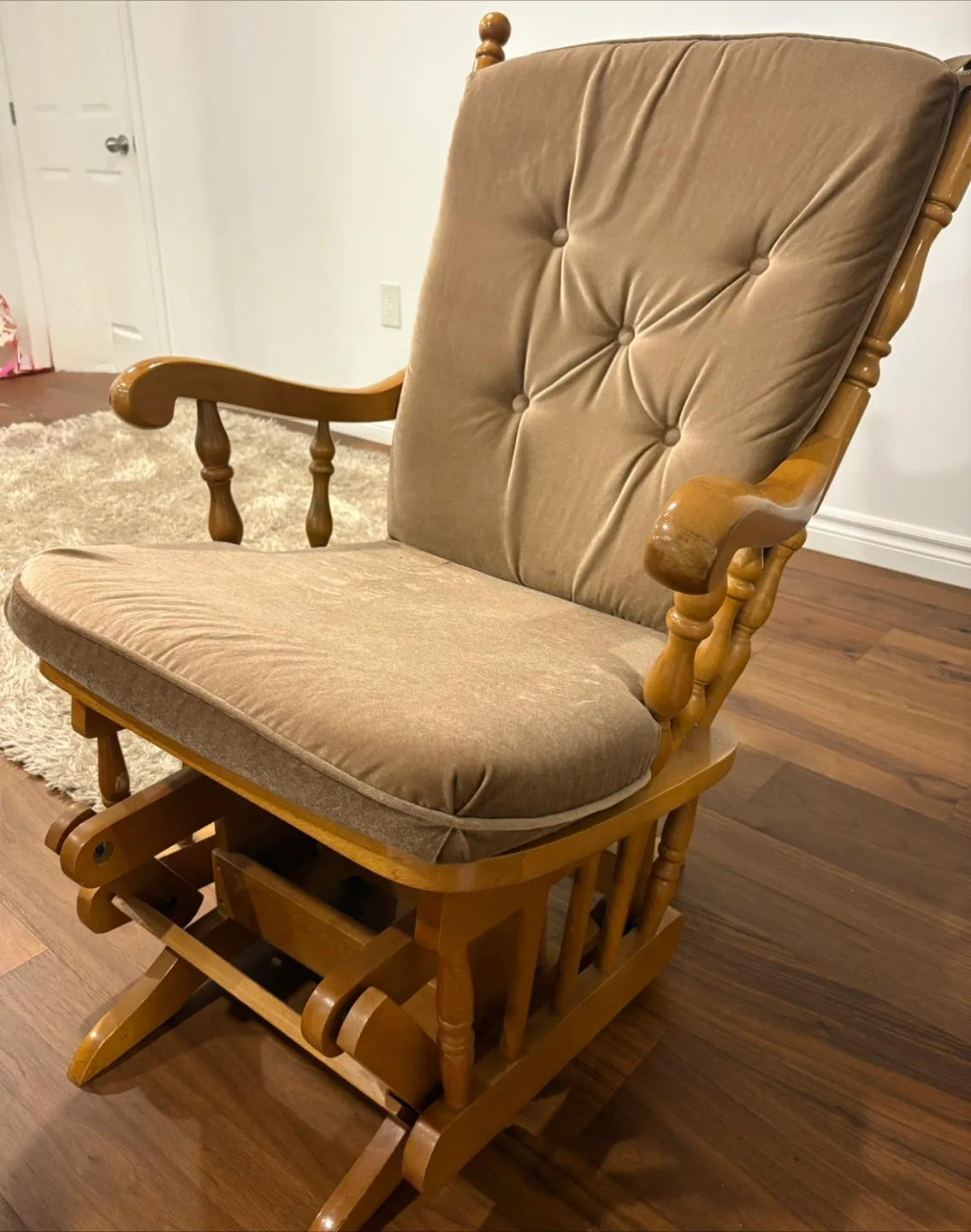 Wooden Rocking Chair with Cushions thumbnail