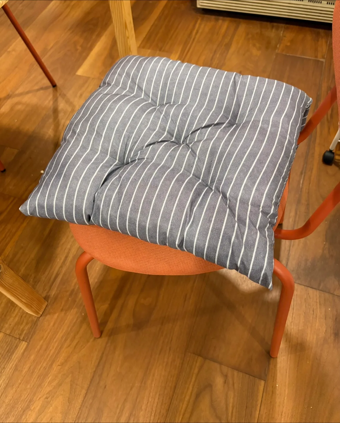 Striped Chair Cushion - Grey & White thumbnail