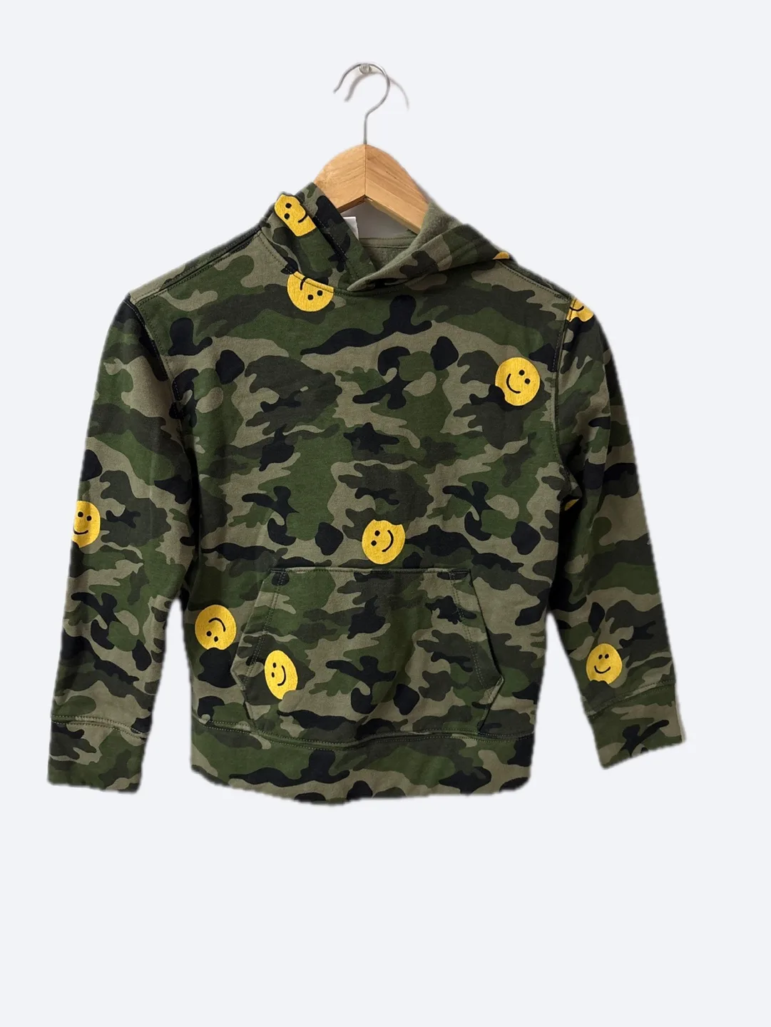 Camo Hoodie with Smiley Faces thumbnail