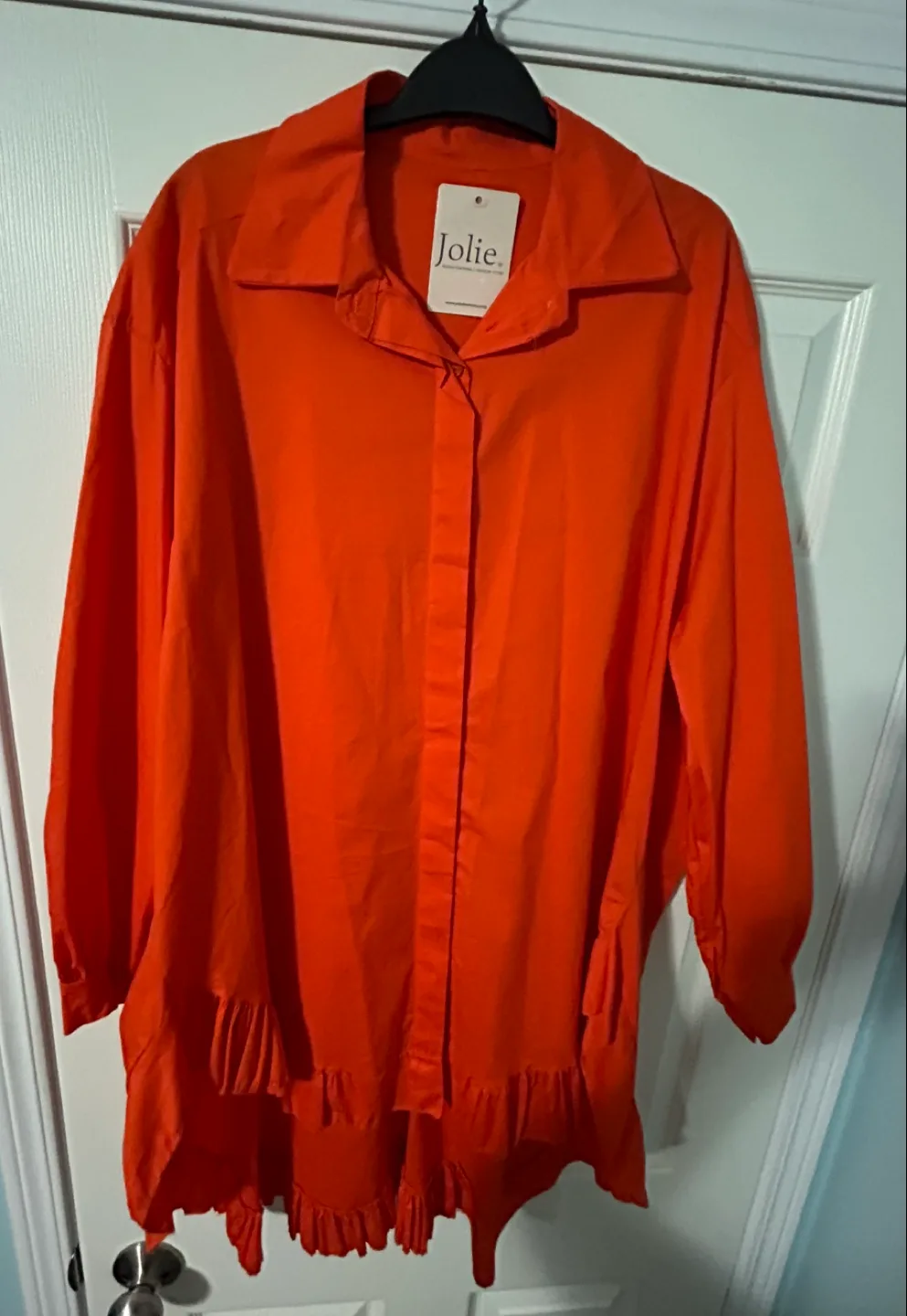 New Jolie Orange Ruffle Hem oversize-1x-2x thumbnail