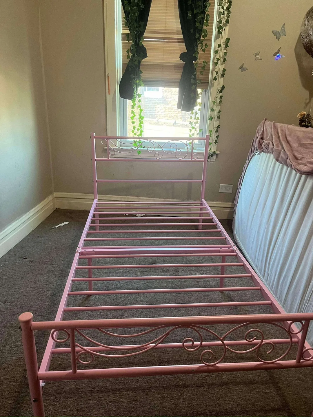 Pink Steel Slat Under Bed Storage for Kids image indicator(2)