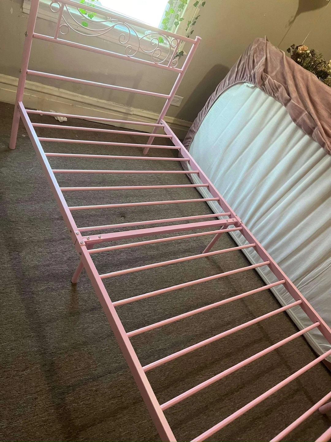 Pink Steel Slat Under Bed Storage for Kids image indicator(3)
