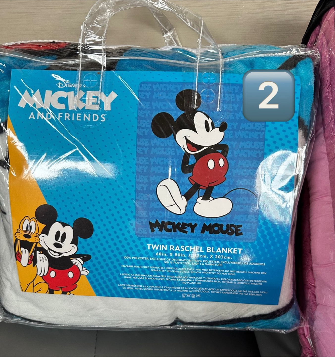 Bluey, Disney Mickey Mouse Twin Raschel Blanket - photo 2