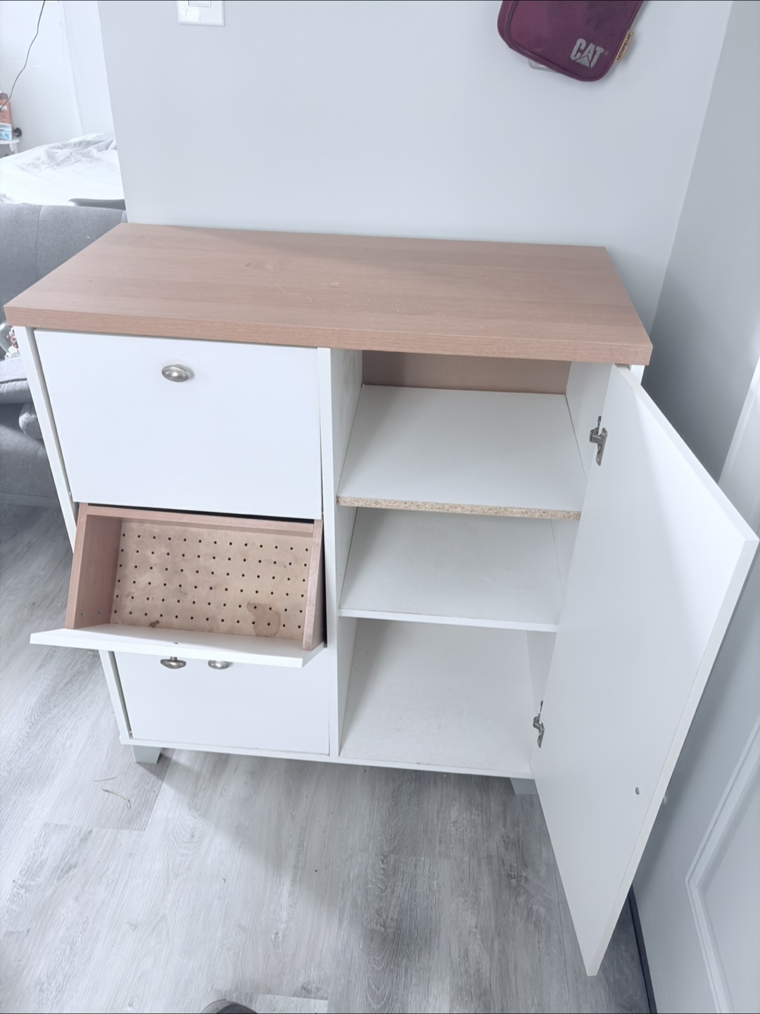 White & Wood Accent Cabinet - photo 2