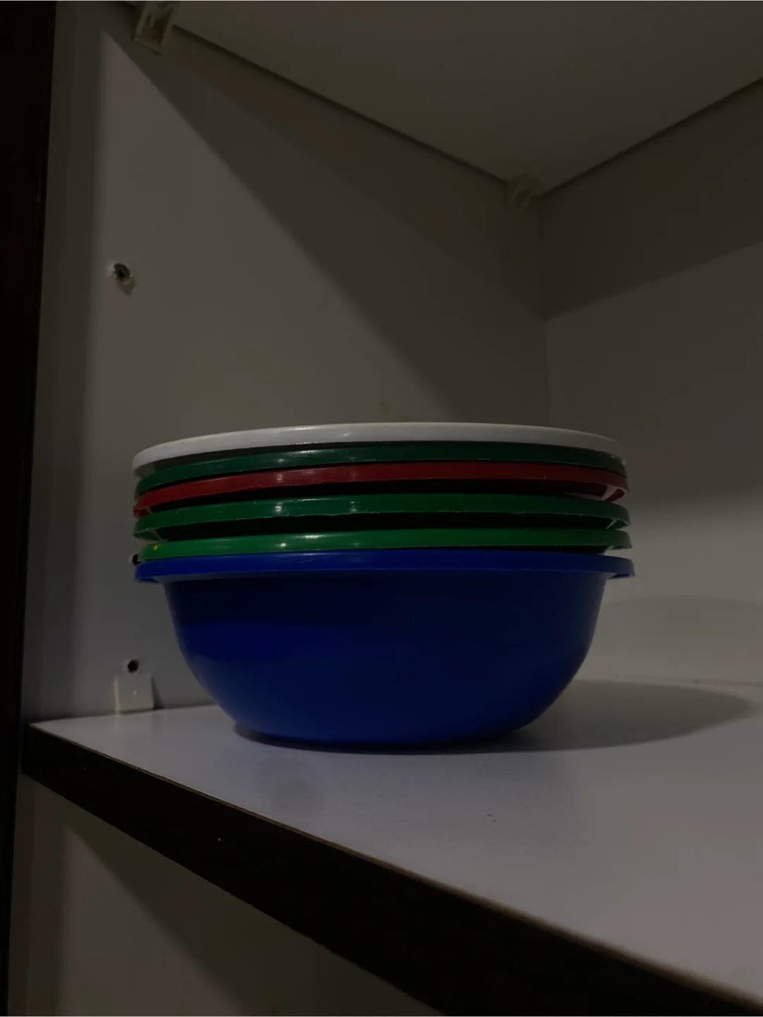 Set of colourful plastic bowls thumbnail