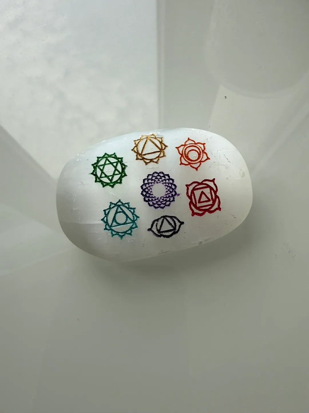 Chakra Selenite Palm Stone thumbnail