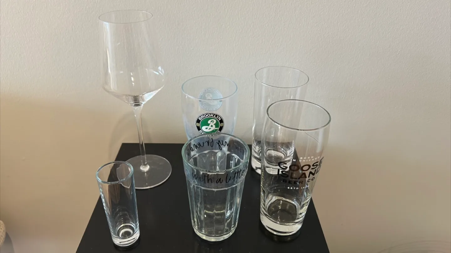 Assorted Glasses - Wine, Shot, Pint thumbnail