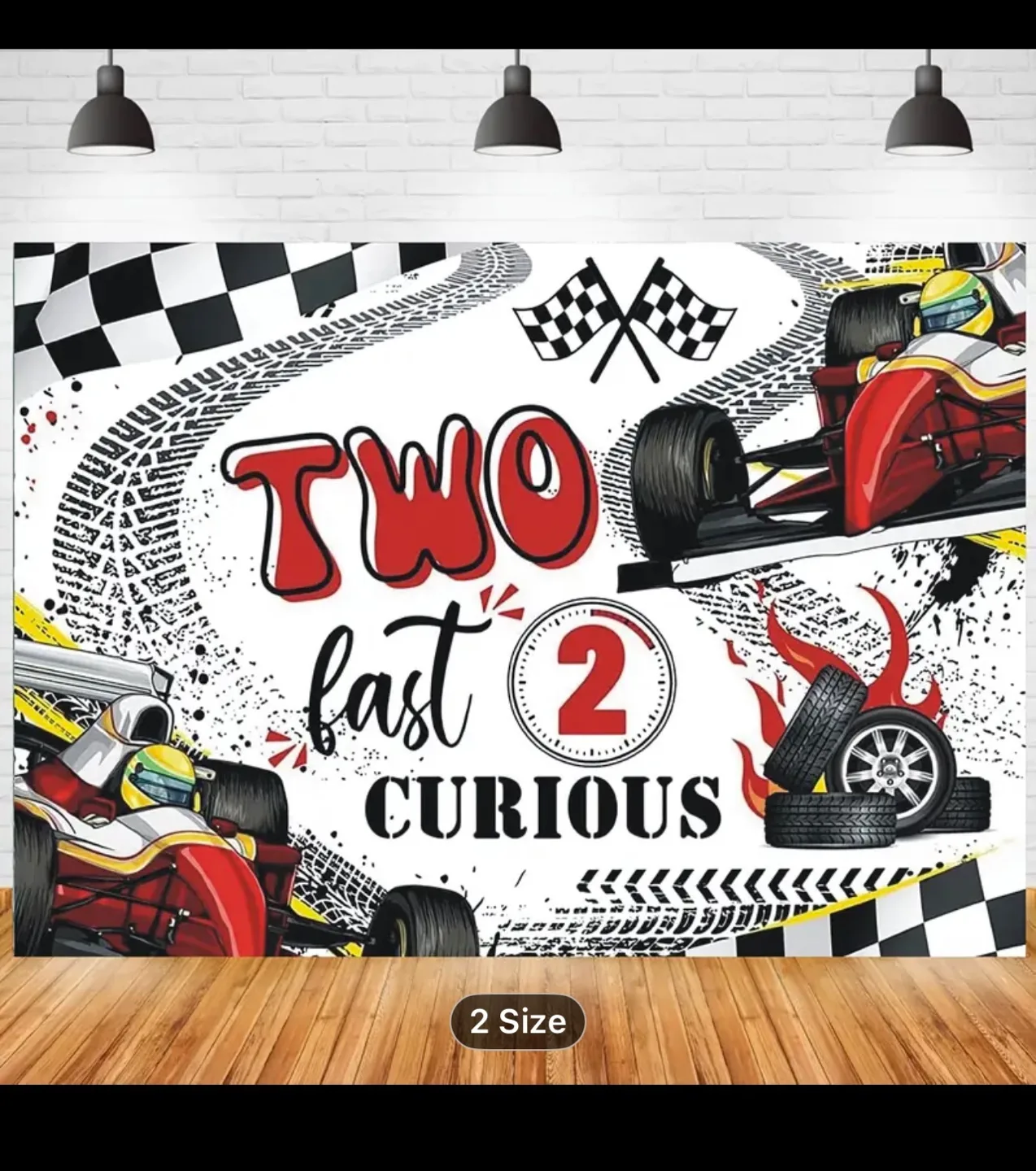 Two Fast 2 Curious Backdrop, 7x5ft thumbnail
