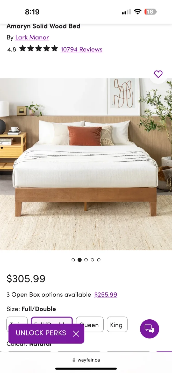 Lark Manor Amaryn Full/Double Wood Bed Frame thumbnail