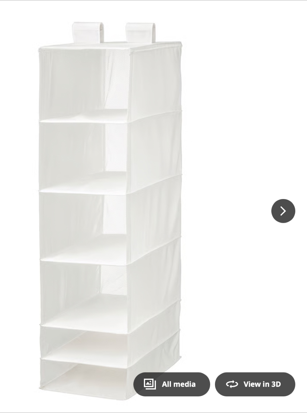 Ikea SKUBB Hanging Storage with 6 Compartments - White