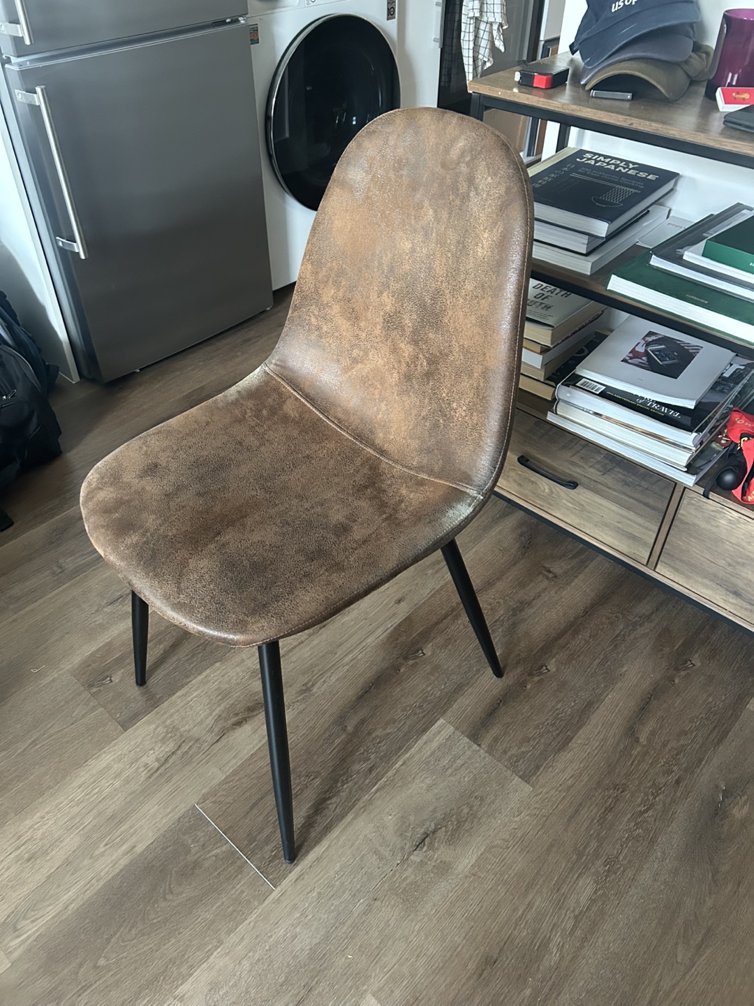 Brown Faux Leather Dining Chair