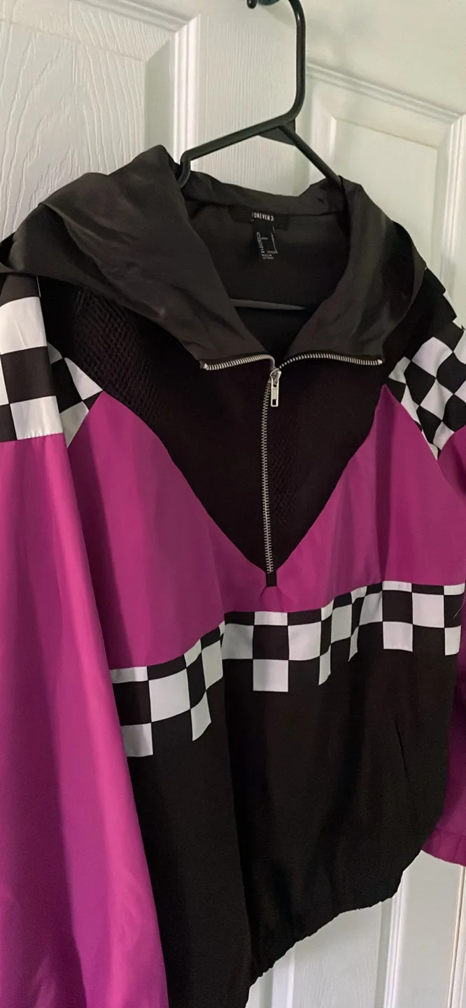 Forever 21 Checkerboard Windbreaker thumbnail