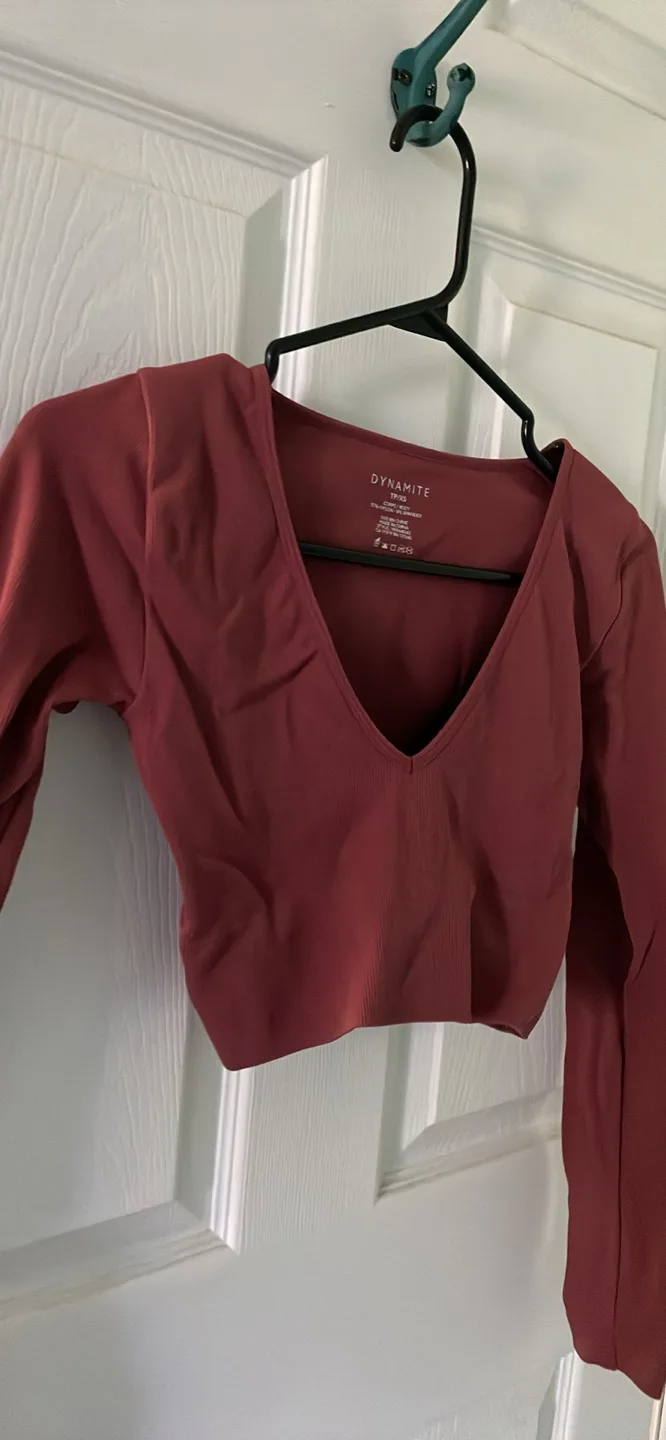 Dynamite XS Long Sleeve Top - Maroon thumbnail
