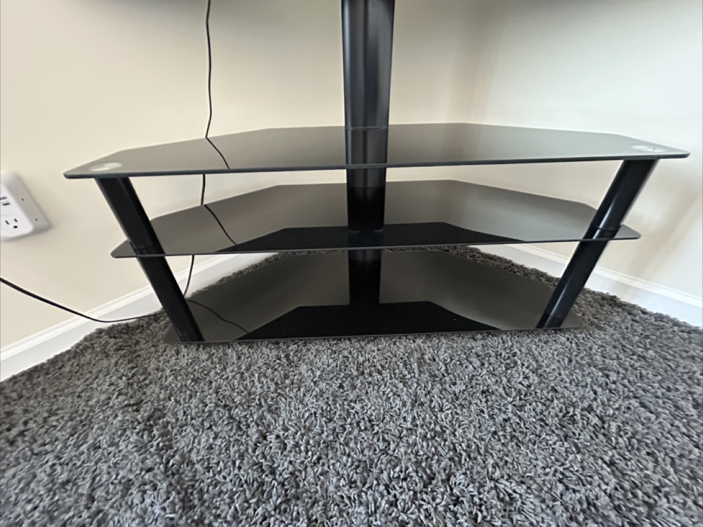 Must Go! Leaving on 7/29 Black Glass TV Stand-