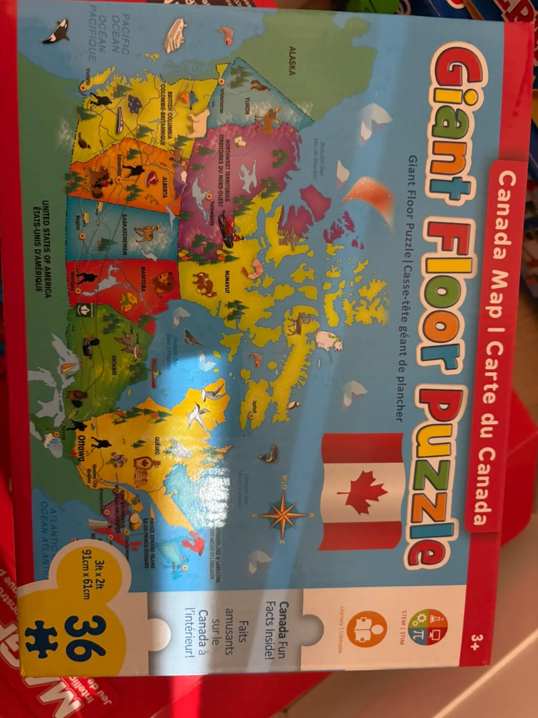 Giant Floor Puzzle - Canada Map (36 Pieces) thumbnail